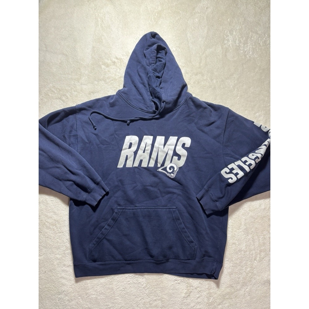 LA Rams Blue Long Sleeve Hoodie Sweatshirt Size 2XL NFL